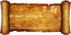 Krámer Szilárda névjegykártya